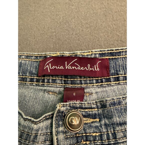 Gloria Vanderbilt Womens Size 6 Light Wash Straight Leg Denim Jeans With Embroid - Picture 4 of 7
